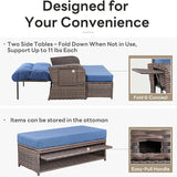 Belord Patio Furniture Set - 6-Piece Wicker Loveseat Outdoor Daybed Furniture Set with Recliner Lounge Chairs Set of 2 - Photo 4