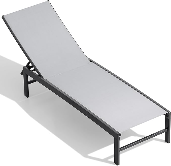 Crestlive Products Chaise Lounge Chair Outdoor, Adjustable 5 Positions Pool Tanning Recliner - Photo 1