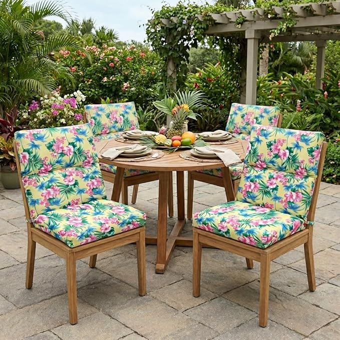 BrylaneHome Universal Chair Cushion - 45.75”L x 22”W x 2.75”H - Patio & Outdoor - Water - Photo 3