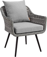 Endeavor 3Piece Outdoor Patio Wicker Rattan Sectional Sofa Set in Gray Gray - Photo 7