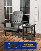YEFU Outdoor Side Table for Patio: 16" HIPS Weather - Resistant Adirondack Tables Set of 2 - Small Square End Table for - Photo 4