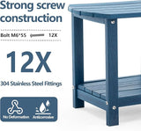 Adirondack Small Outdoor Side Table - Weatherproof HDPE Patio End Table with 2-Tier Storage for Firepit, Balcony, Garden - Photo 4
