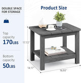 18" Outdoor Side Table, 2-Tier Patio Side Table, Weather Resistant, Easy Assembled - Photo 3
