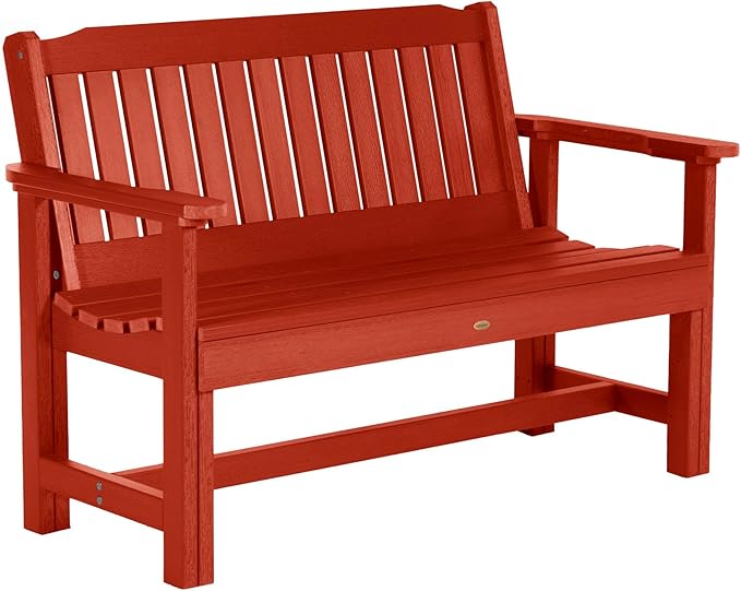 Sequoia Professional Commercial Grade Exeter Garden Bench, 4ft, Rustic Red