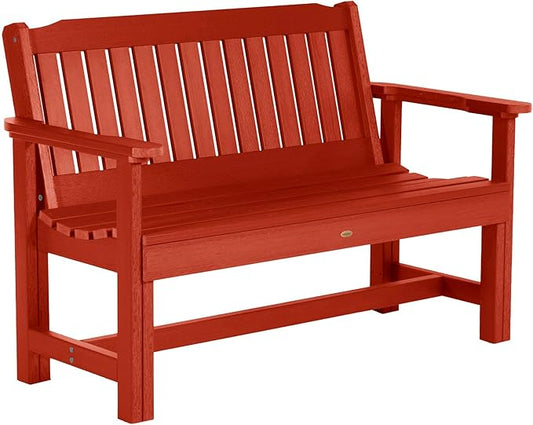 Sequoia Professional Commercial Grade Exeter Garden Bench, 4ft, Rustic Red