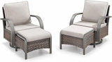 Belord 4 Pieces Patio Furniture Sets - Swivel Rocker Outdoor Chairs with Ottomans - Photo 2