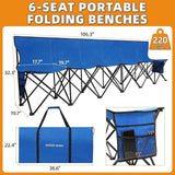 G GOOD GAIN Portable Soccer Bench - Team Bench Soccer 6 Seats with Bag, Sideline Folding Bench - Photo 2