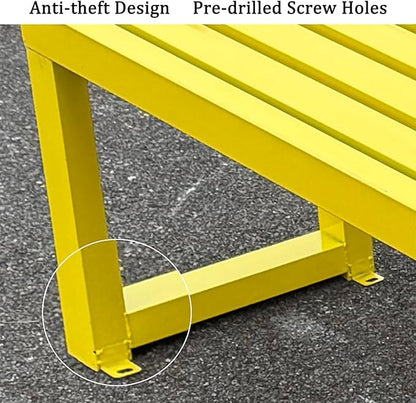 Metal Garden Bench, Outdoor Benches Weatherproof, 2-3 Person Park Patio Bench, Front Porch Backless Seat Chair, for Balcony Yard Entryway, Easy Assembly(Purple,150cm/59in)