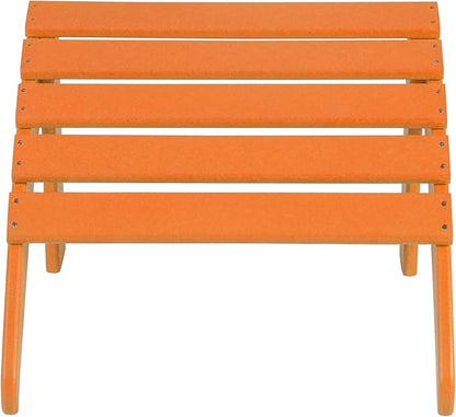 WO Home Furniture Adirondack Chair Outdoor Ottoman Set of 2 PCS Classic Patio Furniture (Orange)