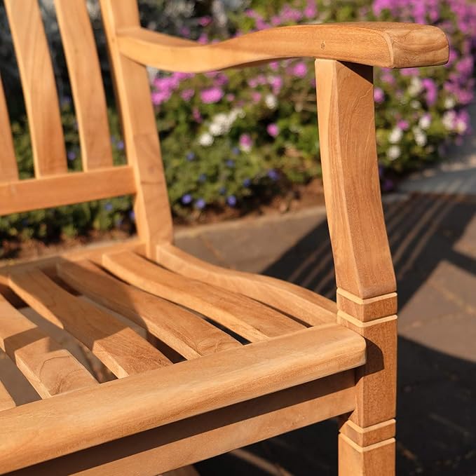 Cambridge Casual Ashford 2-Piece Teak Rocking Chair Set, Outdoor Rocking Chairs for Front Porch, Patio, or Balcony – Solid Wood Rocking Patio Chairs Set of 2 – Teak Furniture for Small Spaces