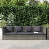 Garden Bed Grey PE Rattan 78.7x23.6 in Adjustable Armrests with Thick Removable Cushions for Patio Poolside Lounging - Photo 2
