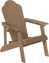 LUE BONA Wood-Grain HDPE Adirondack Chair Set of 1 - Weather Resistant Outdoor Seating with Cup Holder for Cabin, Deck - Photo 1