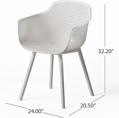 Christopher Knight Home Warren Outdoor Modern Dining Chair (Set of 2), White