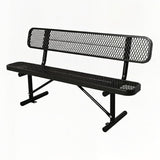 6 ft Outdoor Park Bench – Heavy-Duty Steel Frame & Rust-Resistant Thermoplastic Coating, Suitable for Gardens - Photo 1