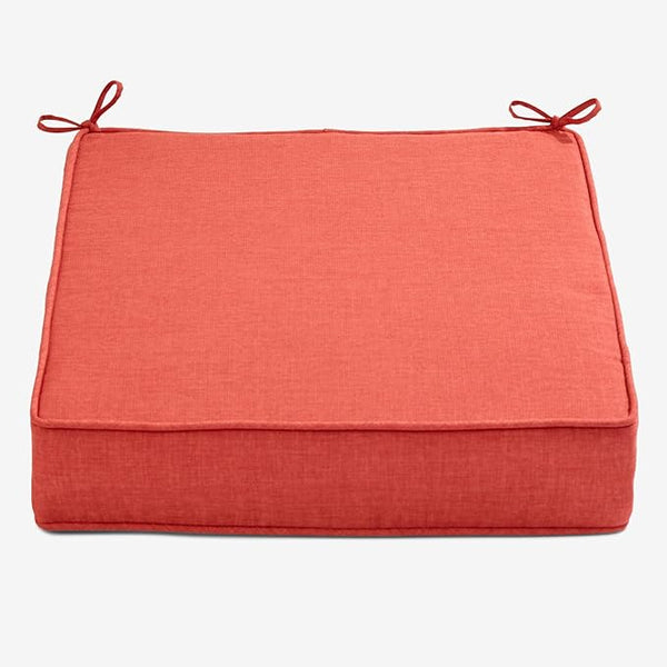 BrylaneHome Extra-Thick Seat Cushion - 23”L x 22”W x 5.5”H - Patio & Outdoor - Water, Stain & Fade Resistant - Geranium - Photo 1