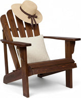Shine Company Westport Wooden Adirondack Chair, Outdoor Patio Firepit Chairs, Back & Seat Pre-Assembled, Oak - Photo 6