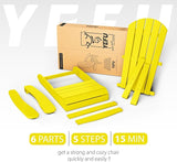 YEFU Adirondack Chairs Set of 6: Plastic Adirondack Chairs - Patio Chairs with Wood Texture - Outdoor Chair HIPS - Lawn - Photo 8