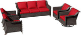 5 Pieces Patio Conversation Furniture Set - 1 Sofa, 2 Armchairs, 2 Swivel Chairs - Photo 7