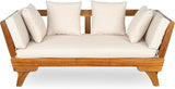 Christopher Knight Home Gary Patio Convertible Couch, Wooden Outdoor Daybed - Photo 5