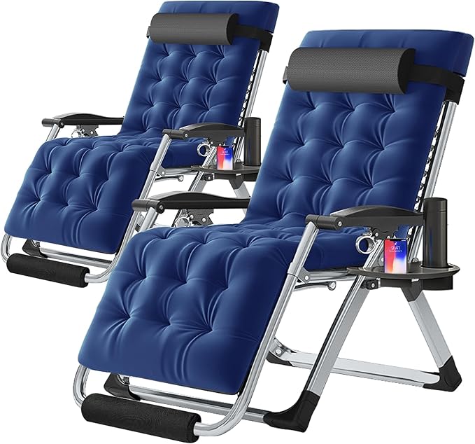 Slsy Zero Gravity Chair Oversized XL, Reclining Lounge Chair with Removable Cushion & Tray for Indoor and Outdoor - Photo 1