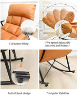 Outdoor Zero Gravity Chair Reclining, Rocker Chair Outdoor, Fully Padded Patio Chair - Photo 6