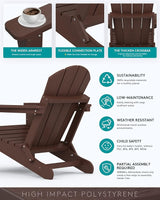 SERWALL Folding Adirondack Chair Set of 2 - Photo 6