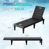 Greesum Outdoor Chaise Lounge Chair Set of 2, Waterproof 5-Position Adjustable PP Sun Loungers for Patio, Poolside - Photo 3