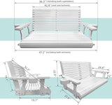Wooden Porch Swing 2-Seater, Bench Swing with Cupholders, Hanging Chains and 7mm Springs, Heavy Duty 800 LBS - Photo 5