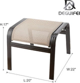 Outdoor Patio Footstools Aluminum Outdoor Ottomans Footrest Small Seating Wicker Furniture Patio Ottoman 2 Pieces Brown - Photo 3