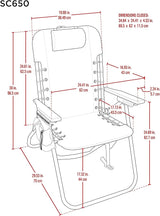 Tommy Bahama Hi-Boy 17" Seat Height 4-Position Lace-Up Suspension Folding Beach Backpack Chair - Photo 3