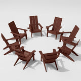MXIMU Adirondack Chair Set of 8: Modern Adirondack Chairs Fire Pit Chairs Plastic Outdoor Chairs for Lawn Backyard Deck - Photo 1