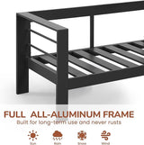 Solaste Aluminum Outdoor Couch, 3-Seat Metal Outdoor Sofa with Water-Resistant Cushion - Photo 2