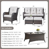 Rilyson Wicker Patio Furniture Sofa Set - 7 Piece Rattan Outdoor Patio Sectional Conversation Sets with 2 Sofa - Photo 2