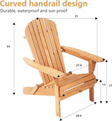PayLessHere Adirondack Chairs, Weather Resistant Patio Chairs with Pinewood Wooden Textured for Patio Lawn Garden - Photo 3