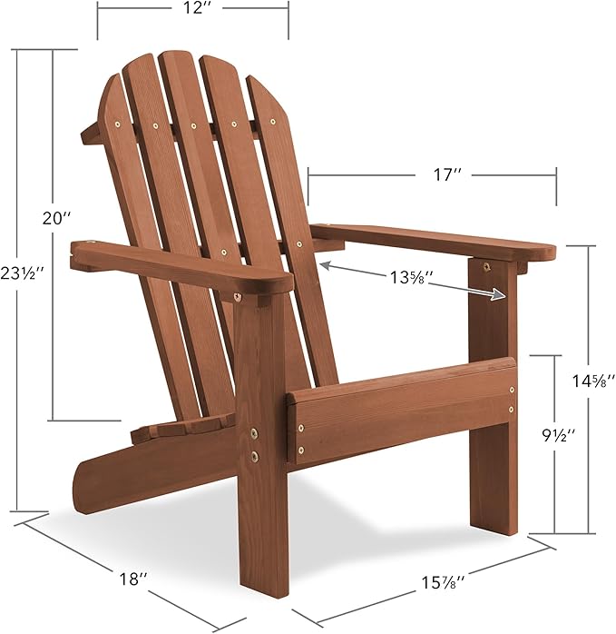 Casafield Children's Adirondack Chair, Cedar Wood Outdoor Kid's Chairs for Patio, Deck, Lawn and Garden, Partially Pre-Assembled - Espresso