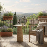 Faux Stone Side Table Round End Table Patio Small Drink Table for Small Spaces - Photo 7