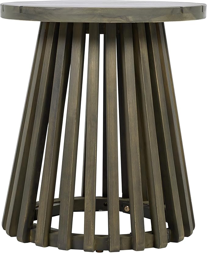 Christopher Knight Home Taki Acacia Wood Patio Coffee Table, Round Table with Unique Wooden Base for Backyard - Photo 6