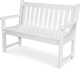 POLYWOOD TGB48WH Traditional Garden 48" Bench, White - Photo 1