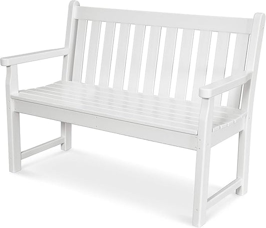 POLYWOOD TGB48WH Traditional Garden 48" Bench, White
