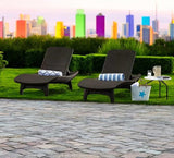 Outdoor Patio Chaise Lounge Chairs, All-Weather Wicker Rattan, Adjustable Backrest, Set of 2 (Brown) - Photo 8
