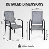 Patio Chairs Set of 8, Outdoor Dining Chairs High Back, All-Weather Padded Textilene Chair for Lawn Porch Garden - Photo 3