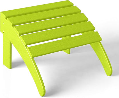 Costaelm Adirondack Chair Footrest Foldable Ottoman, Folding Ottoman Outdoor Foot Rest for Patio Waterproof, Adirondack Ottoman Outdoor, Lime