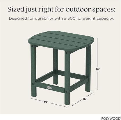 POLYWOOD SBT18GR South Beach 18" Outdoor Side Table, Green