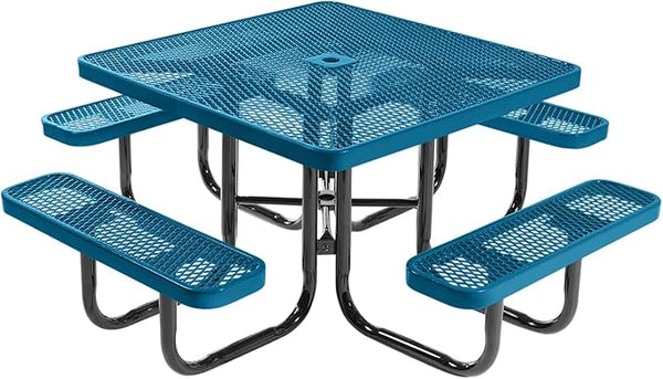 COATEDOUTDOORFURNITURE Heavy-Duty Portable Outdoor Picnic Table with Umbrella Hole - Photo 1