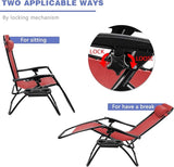 Homall Zero Gravity Patio Folding Lawn Reclining Lounge Chairs Outdoor Gravity Camp Chairs with Cup Holder Pillows for - Photo 7