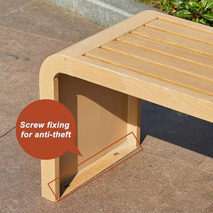 2-Person Outdoor Bench, Metal Garden Benches, Waterproof Garden Seat Slatted Bench, Rectangular Dining Seat for Yard, Park and Balcony(Brown,100x40x45cm/39x16x18in)