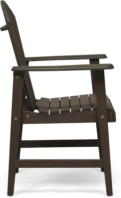 Harper & Bright Designs Outdoor Weather Resistant Acacia Wood Adirondack Dining Chairs (Set of 2), Grey Finish