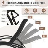 Tangkula Outdoor Rocking Chair Set of 2, 2-in-1 Convertible Lounge Chair with 4-Level Adjustable Backrest - Photo 6