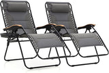 MAISON ARTS Oversized XXL Padded Zero Gravity Chair Set of 2, 30" Wide Seat Foldable Patio Recliner - Photo 1