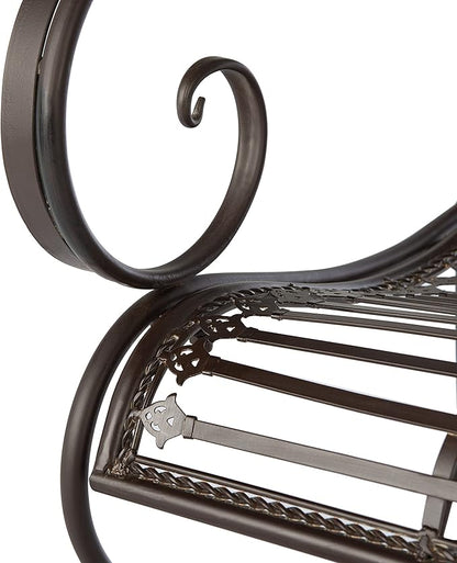 Safavieh PAT5017B Outdoor Collection Abner Rustic Brown Wrought Iron 46-inch Garden Bench